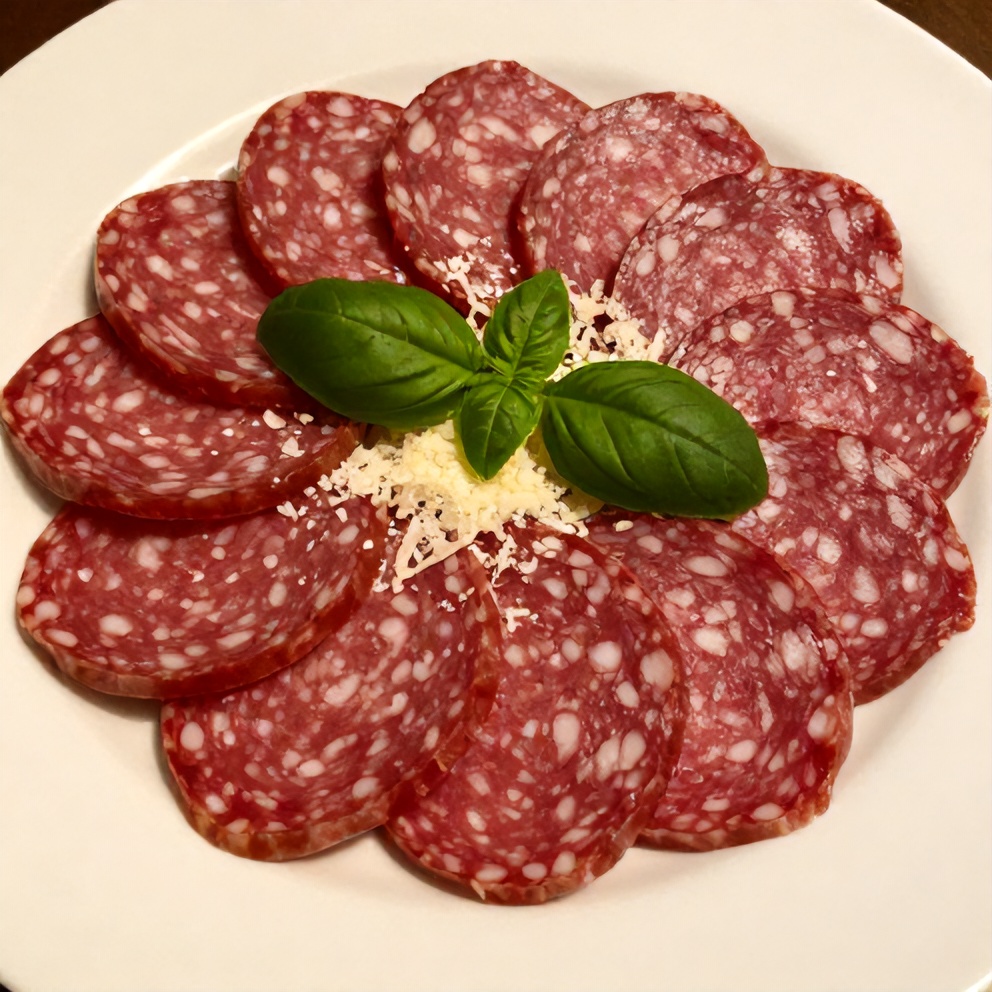 Easy Homemade Vegan Salami on a plate