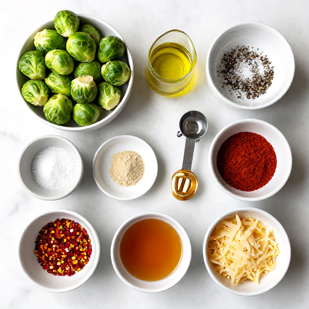 Raw ingredients for Air Fryer Brussels Sprouts