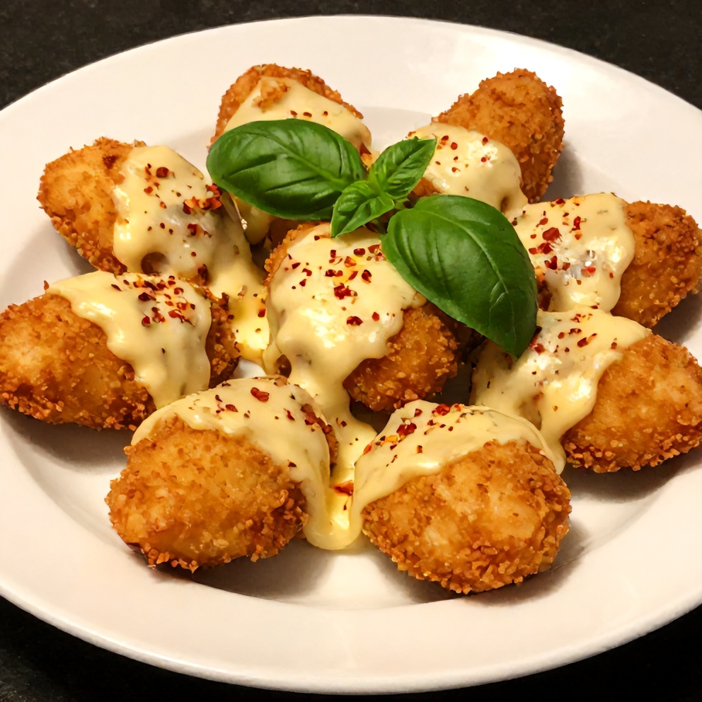 Plated Air Fryer Chicken Parmesan Bites