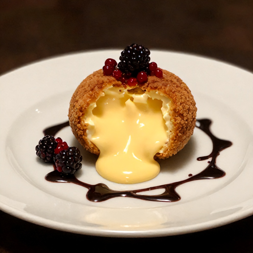 Italian Cream Bombs with Vanilla Custard