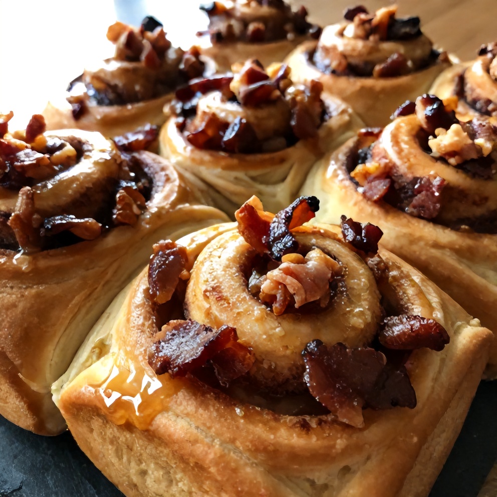 Bourbon Maple Bacon Cinnamon Rolls
