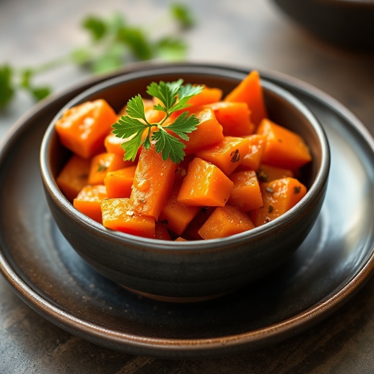 Finished brown sugar carrots on plate