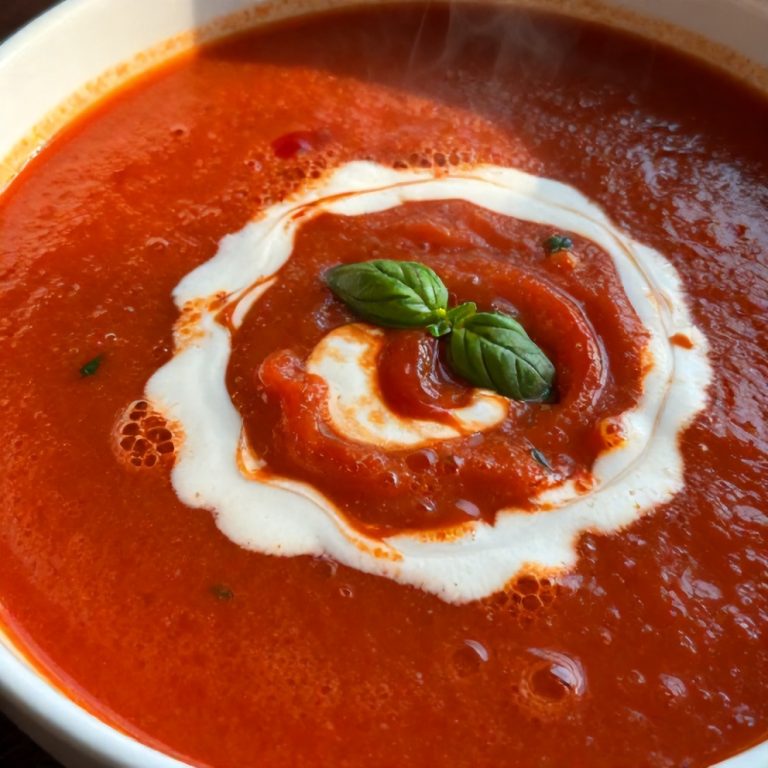 Chilled Roasted Tomato Basil Soup