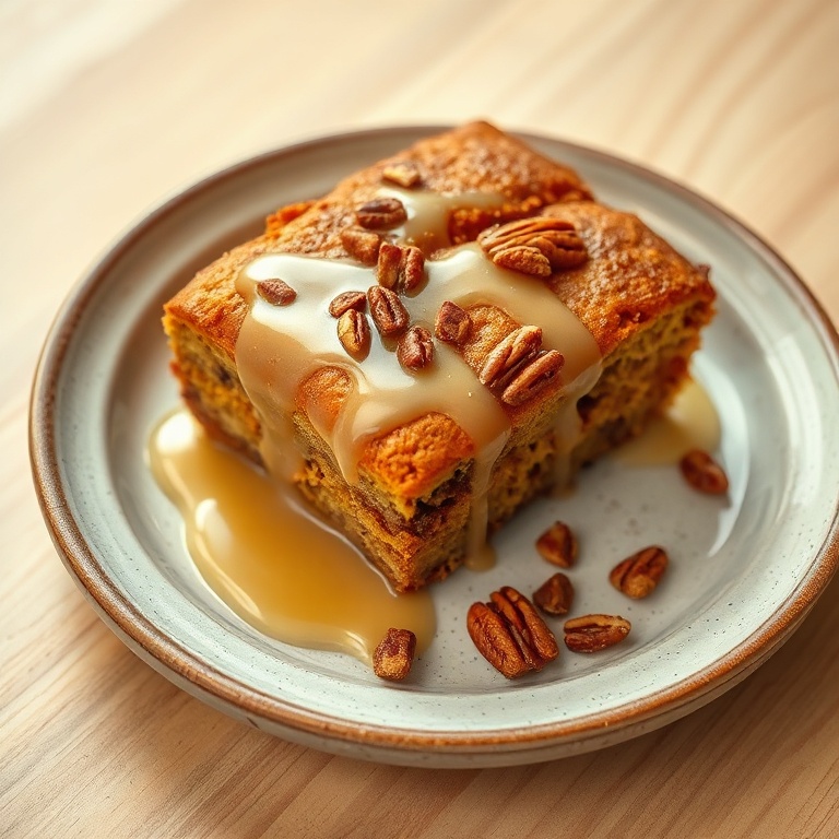 Finished cinnamon banana bread with glaze