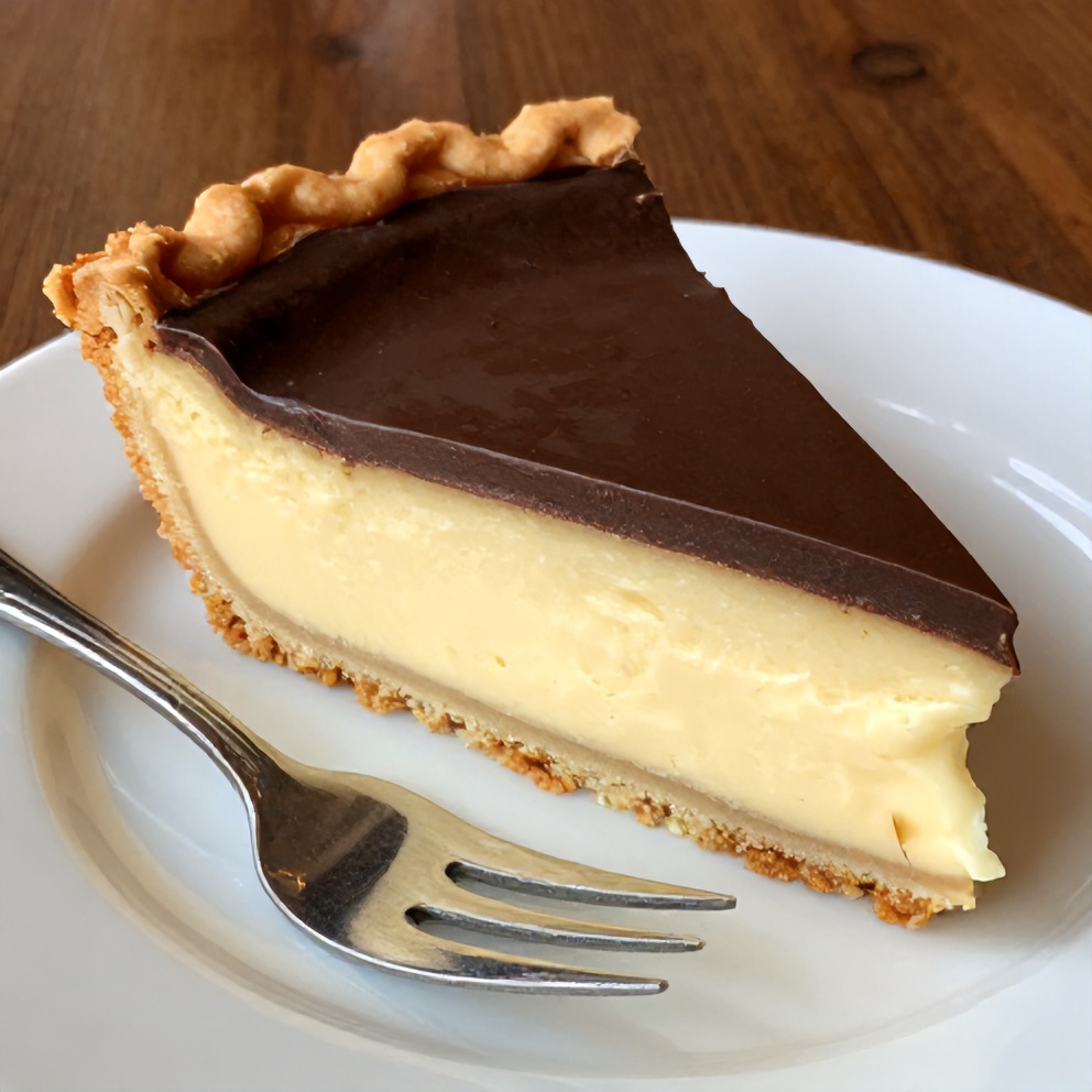 Slice of Boston Cream Pie on a plate