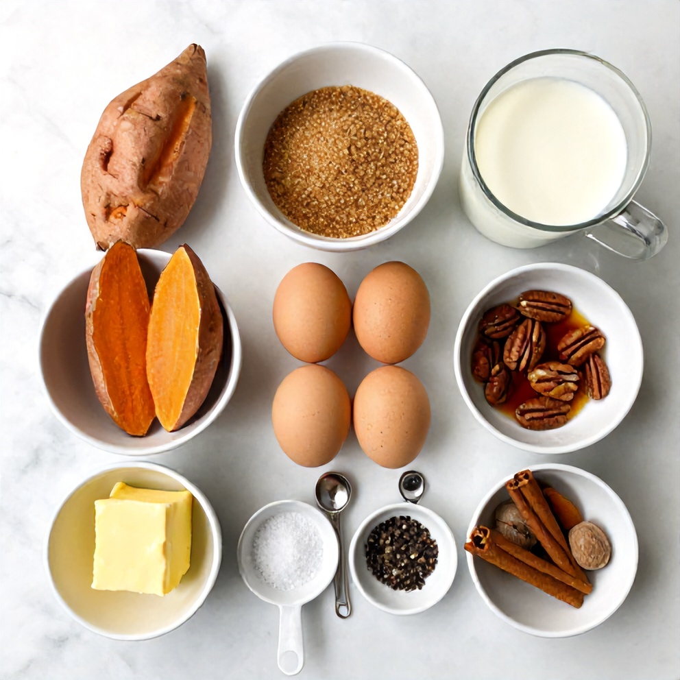 Raw Ingredients for Classic Sweet Potato Casserole