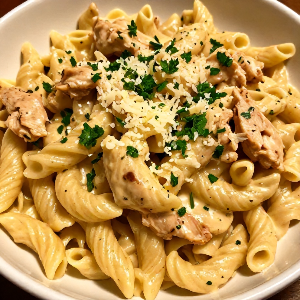 Creamy Cajun Chicken Pasta Served