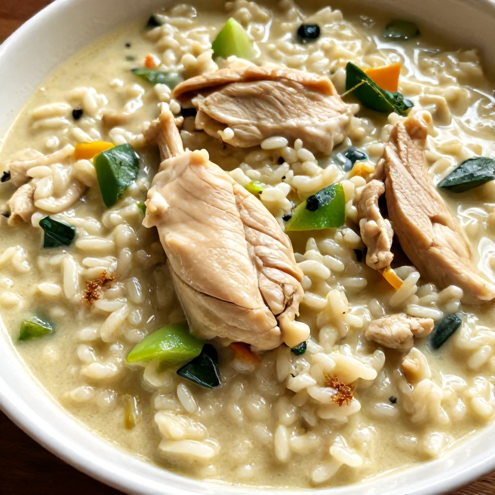 creamy coconut chicken brothy rice