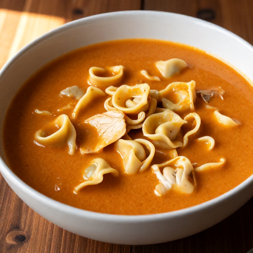 Creamy Crock Pot Chicken Parmesan Soup with Tortellini