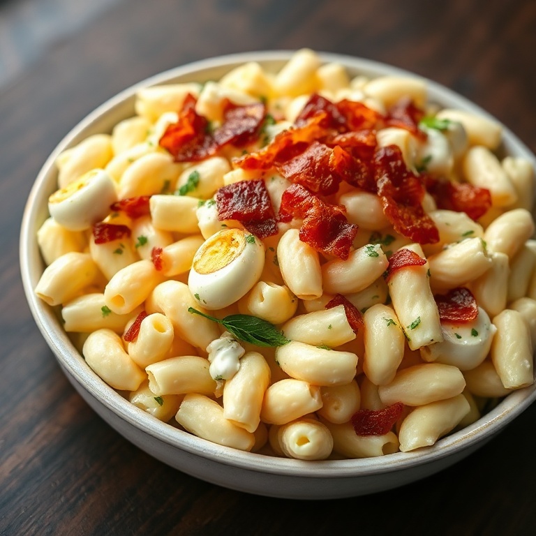 Creamy Deviled Egg Macaroni Salad