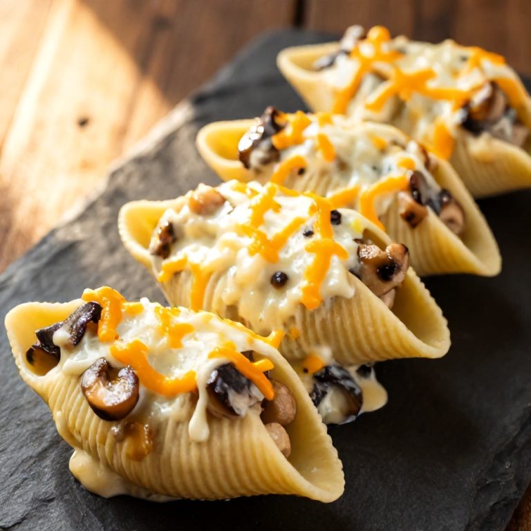 Creamy Garlic Mushroom Stuffed Shells