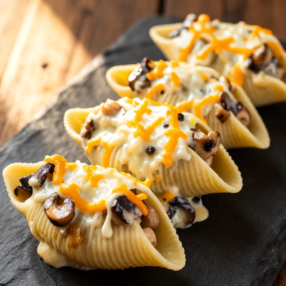 Creamy Garlic Mushroom Stuffed Shells