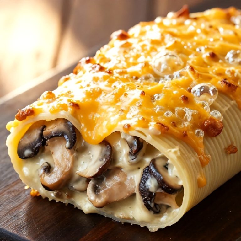 creamy garlic mushroom stuffed shells