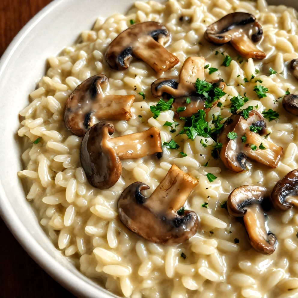 creamy mushroom risotto