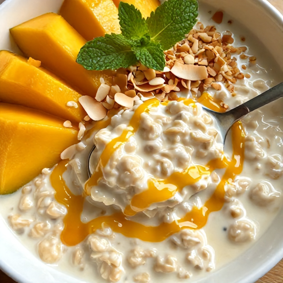 Creamy Pandan Coconut Overnight Oats