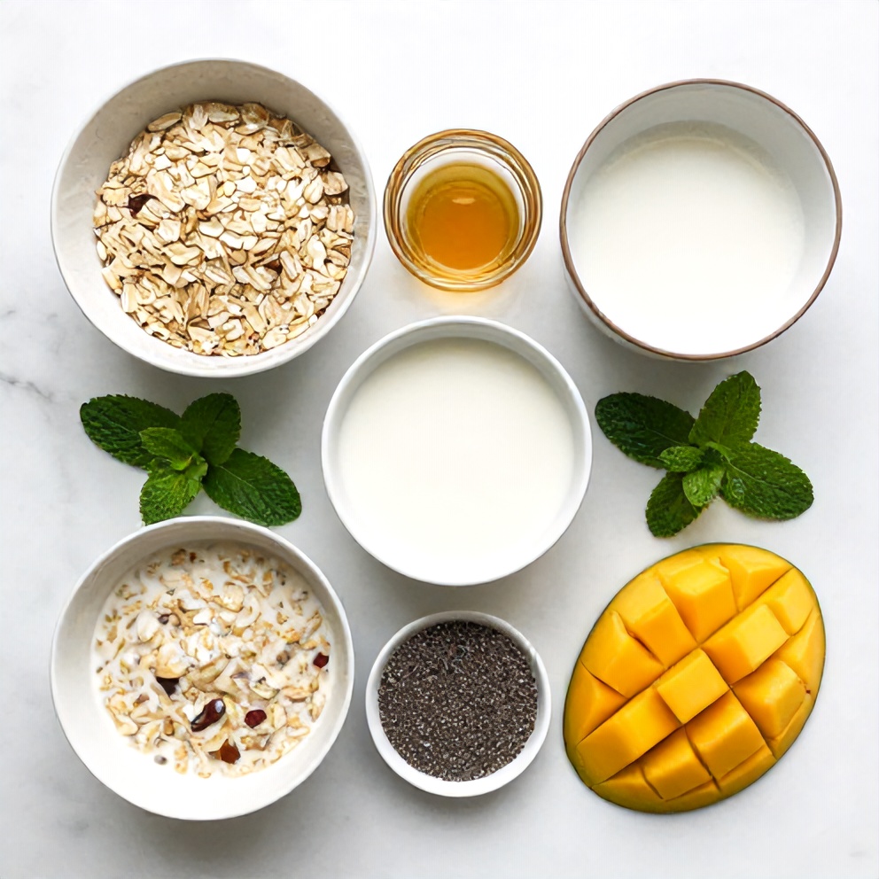 Ingredients for Creamy Pandan Coconut Overnight Oats