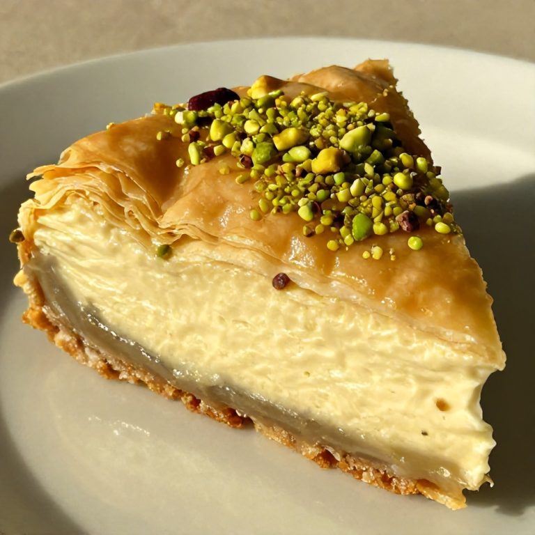 Creamy Pistachio Baklava Cheesecake