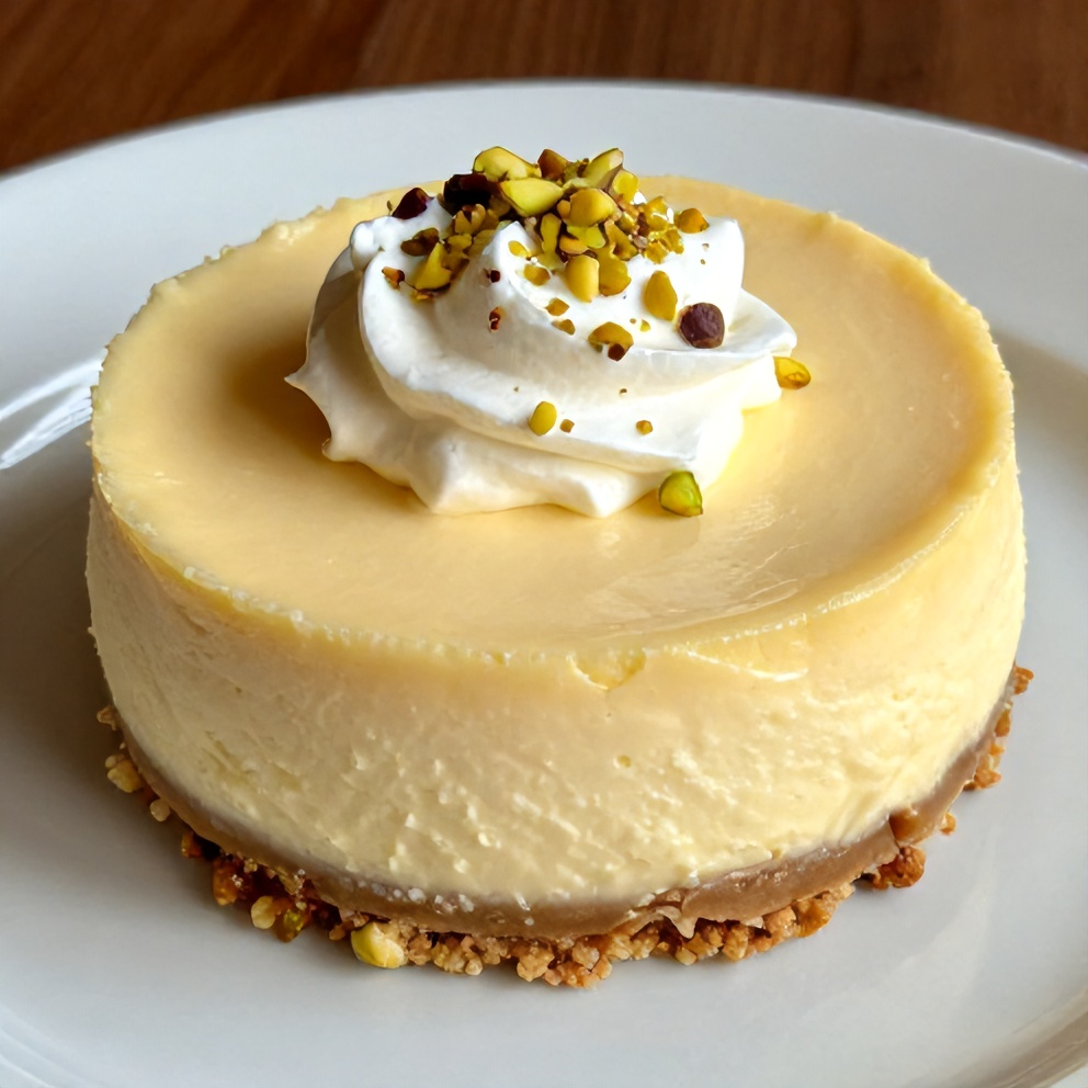 Sliced Creamy Pistachio Cheesecake