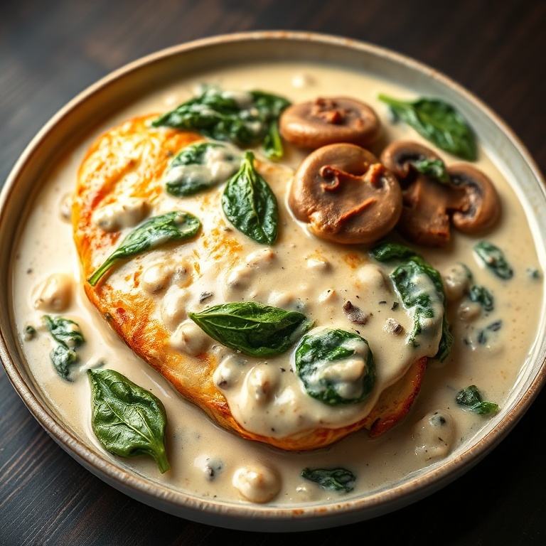 Creamy Spinach Mushroom Chicken