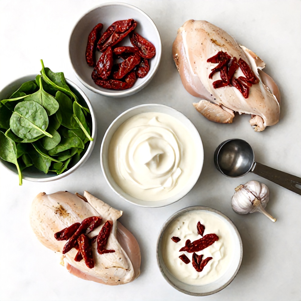 Creamy Sun-Dried Tomato Chicken Skillet Ingredients