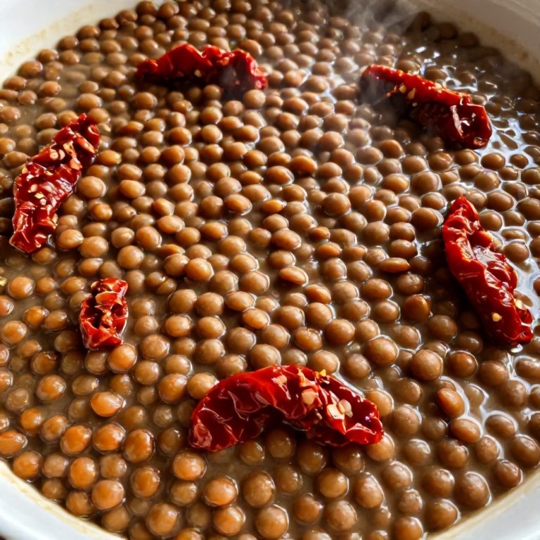 creamy sundried tomato lentils