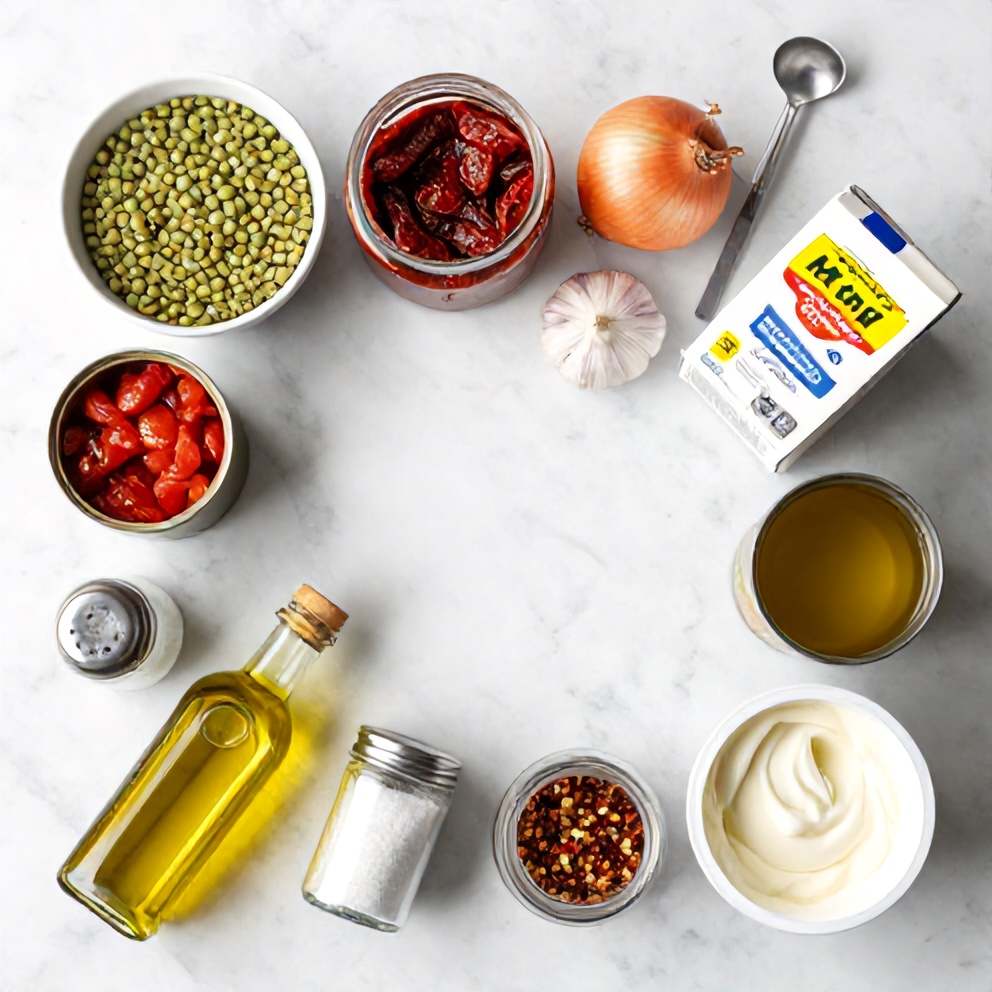 Ingredients for Creamy Sundried Tomato Lentils