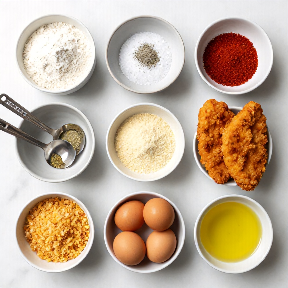 Raw ingredients for Air Fryer Chicken Cutlets