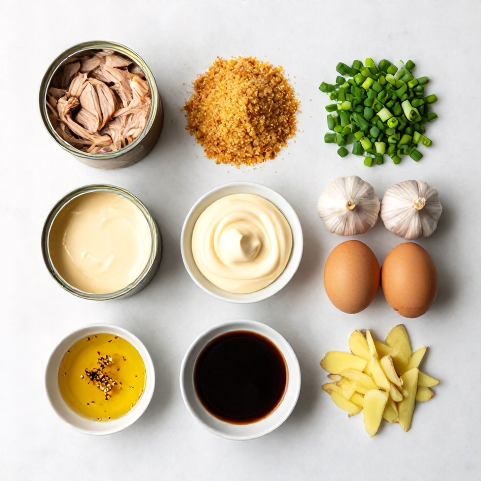 Raw ingredients for Crispy Asian Tuna Cakes