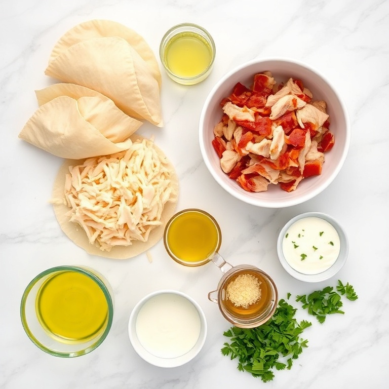 Ingredients for Crispy Chicken Bacon Caesar Wonton Cups