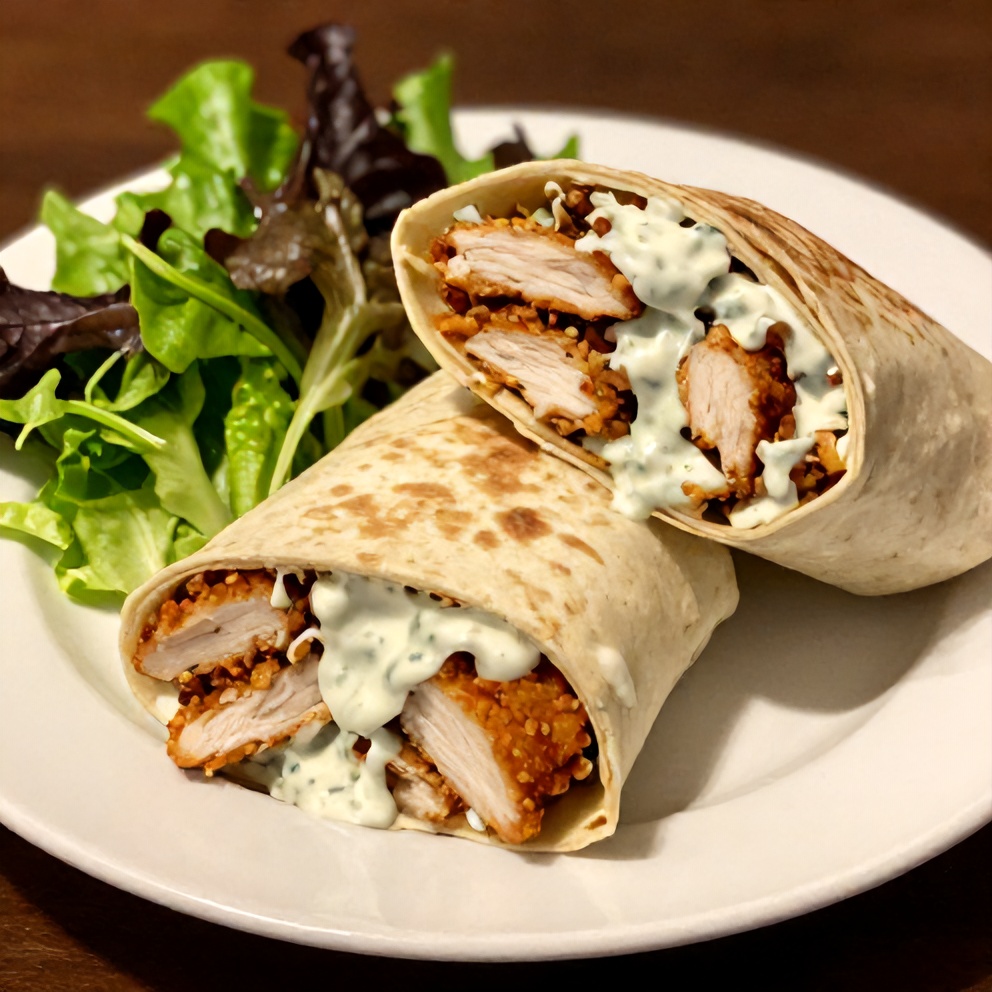 Chicken Bacon Ranch Wrap on Plate