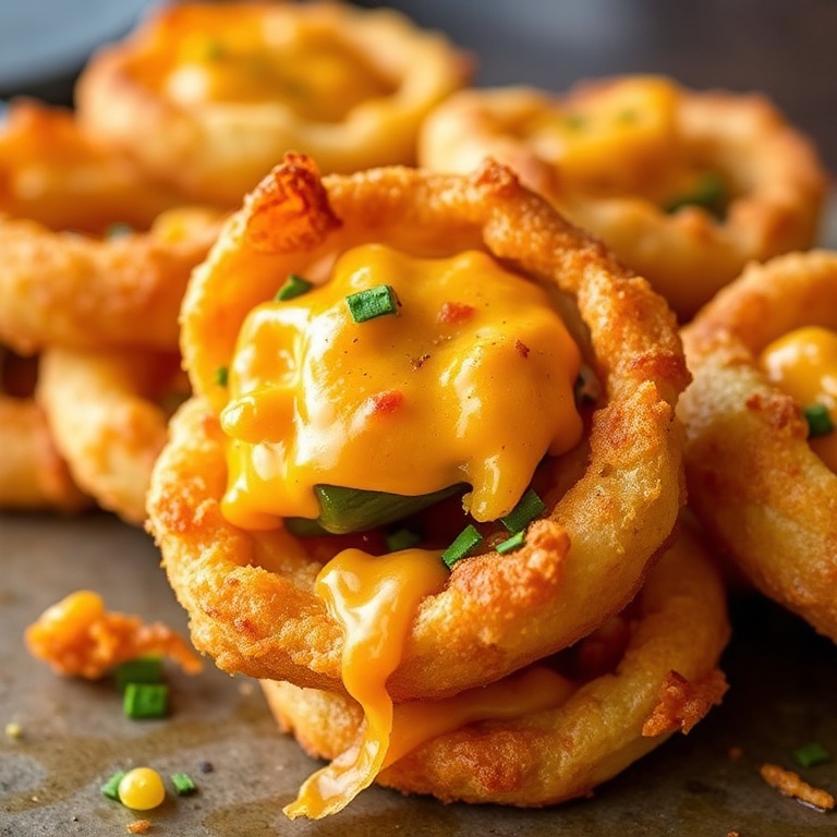 Crispy Jalapeño Popper Stuffed Onion Rings