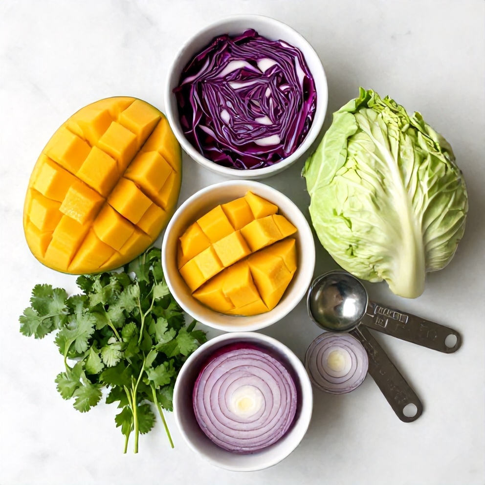 Raw Ingredients for Mango Slaw