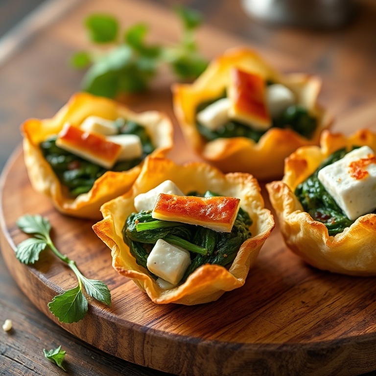 Crispy Mediterranean Spinach and Feta Phyllo Bites