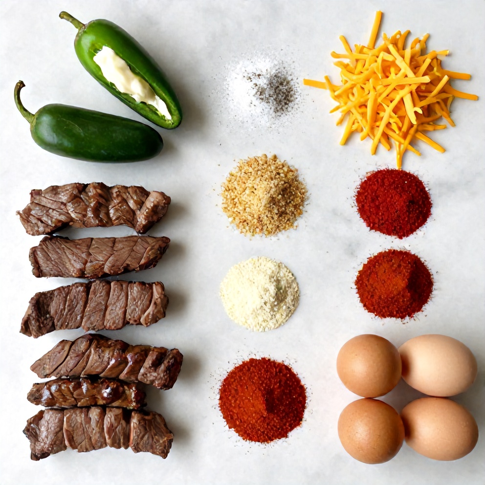 Raw Ingredients for Spicy Deer Tenderloin Jalapeño Poppers