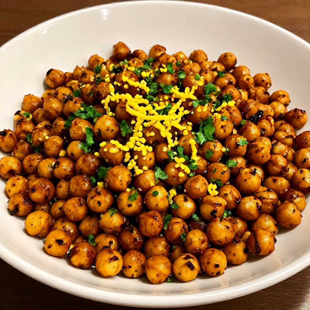 Plated Za’atar Roasted Chickpeas
