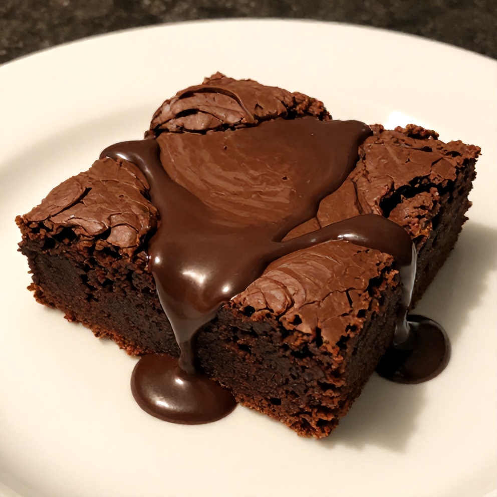 Dr Pepper Brownies with Chocolate Sauce