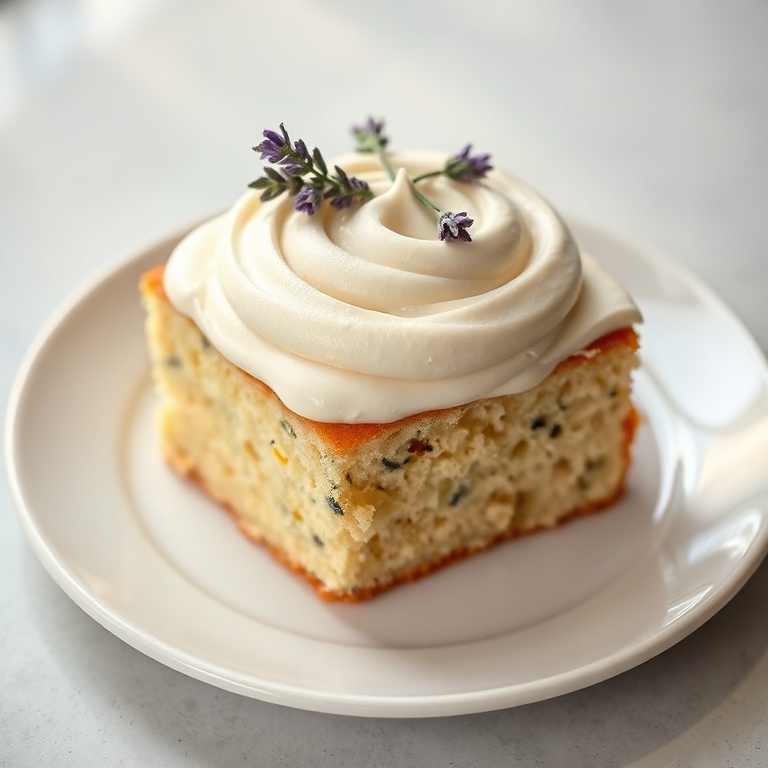 Earl Grey Lavender Cake with Cream Cheese Frosting
