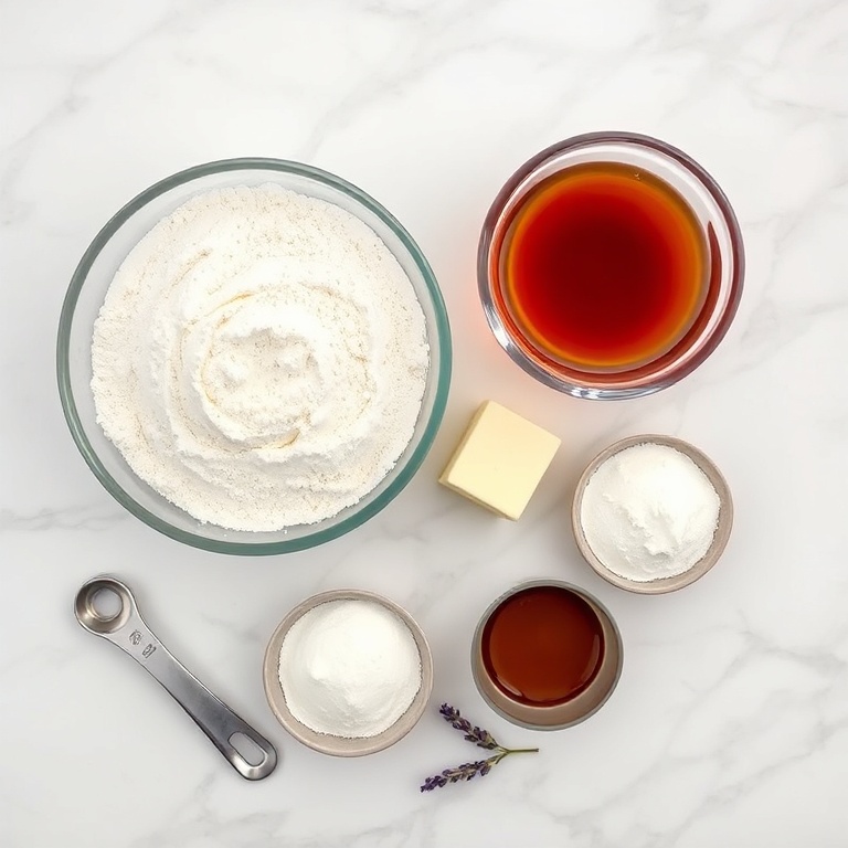 Ingredients for Earl Grey Lavender Cake with Cream Cheese Frosting