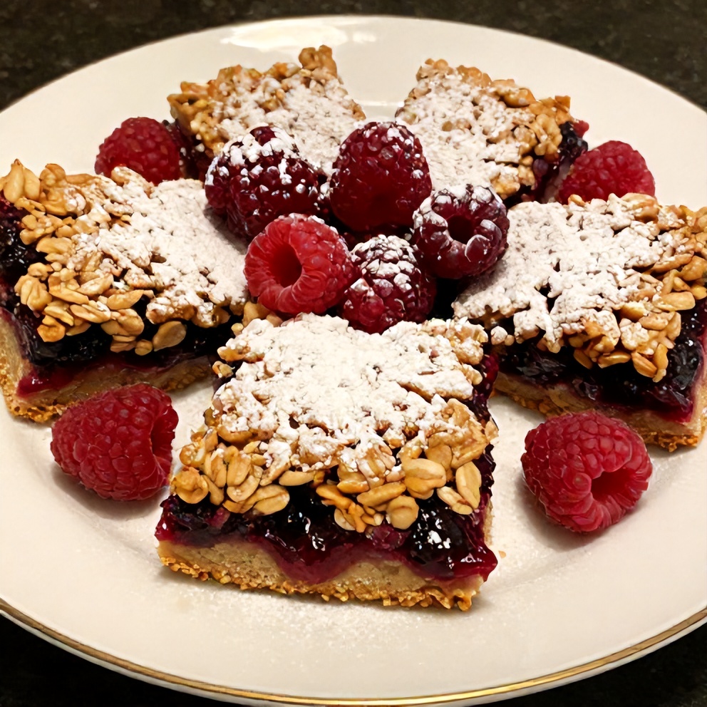 Easy Berry Oat Bars with Raspberry Preserves