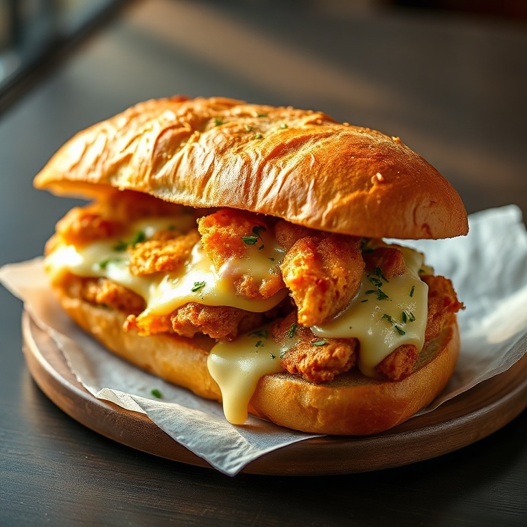 Easy Cheesy Chicken Garlic Bread Sandwich