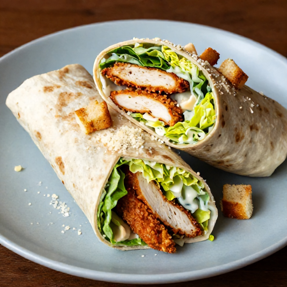 Chicken Caesar Wrap ready to serve