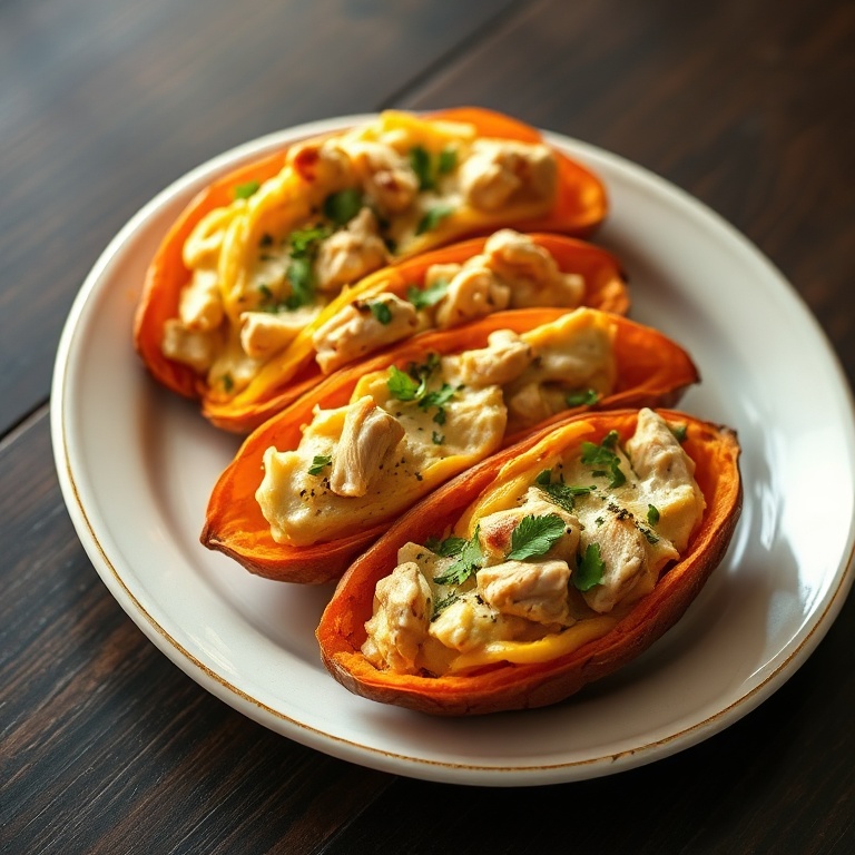 Easy Chicken Pot Pie Stuffed Sweet Potatoes