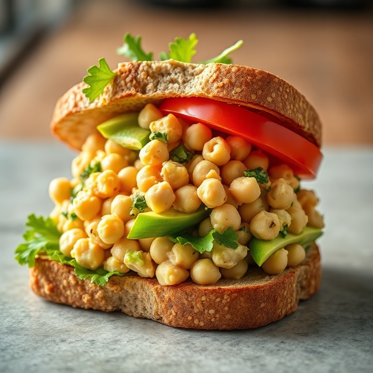 easy chickpea salad sandwich
