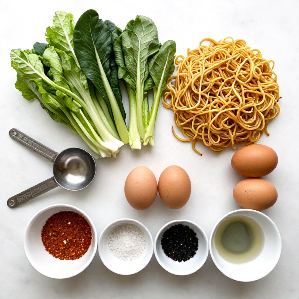 Raw ingredients for Easy Chinese Chow Mein