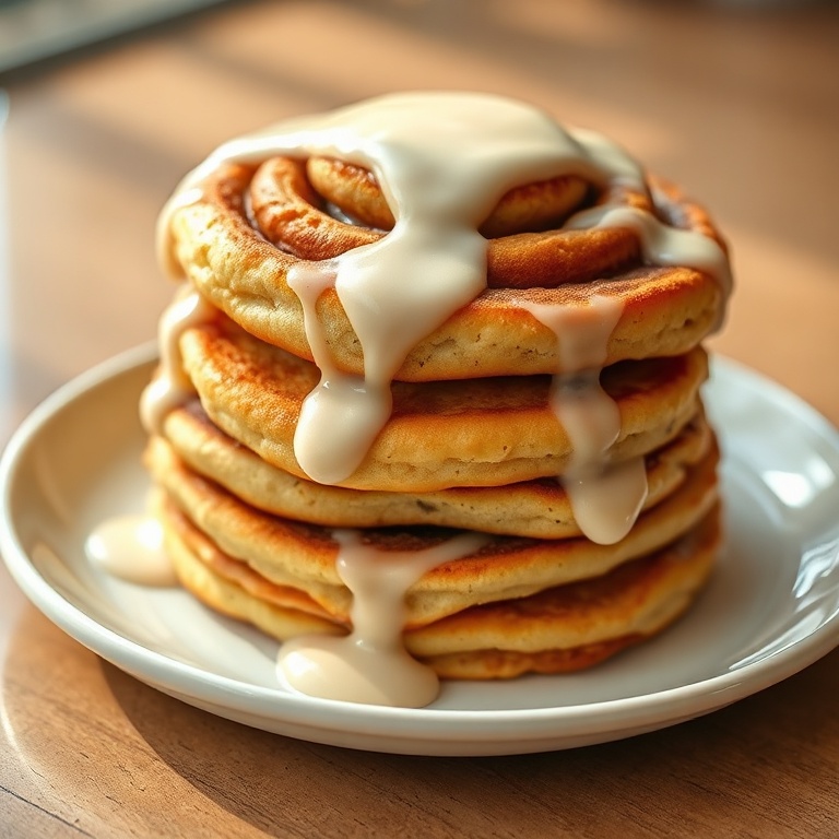 Easy Cinnamon Roll Pancakes