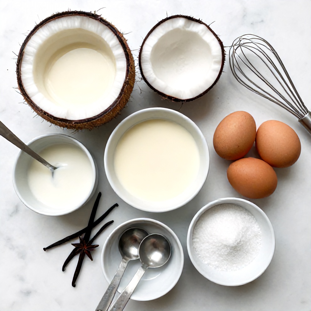 Ingredients for Brazilian Coconut Pudding