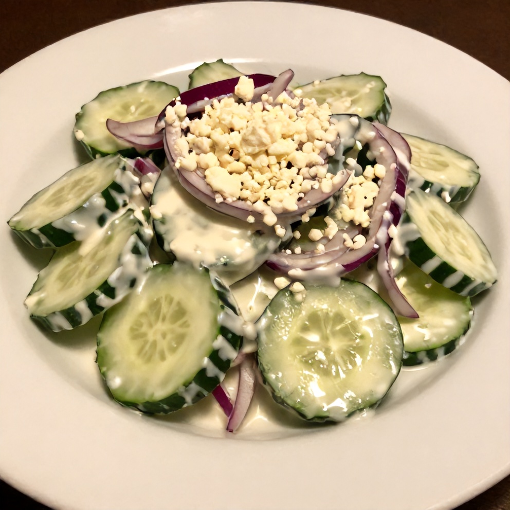 Plated Creamy Cucumber Salad