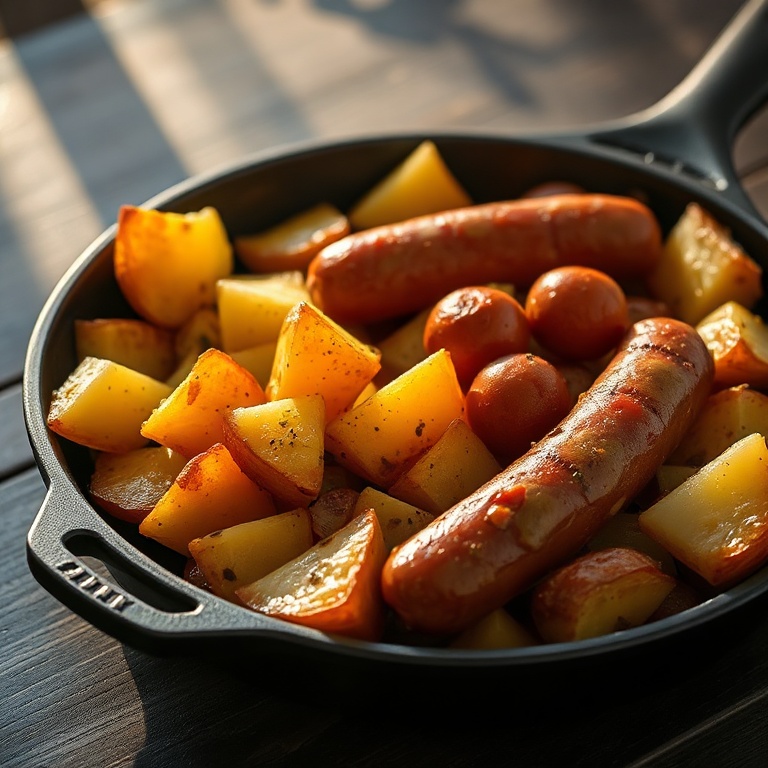 easy crispy sausage and potatoes