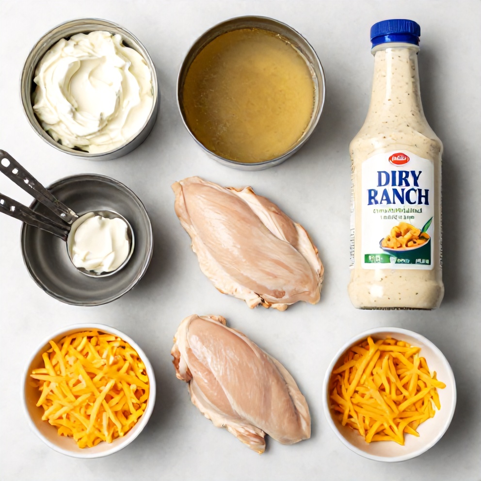 Raw ingredients for Crock Pot Crack Chicken