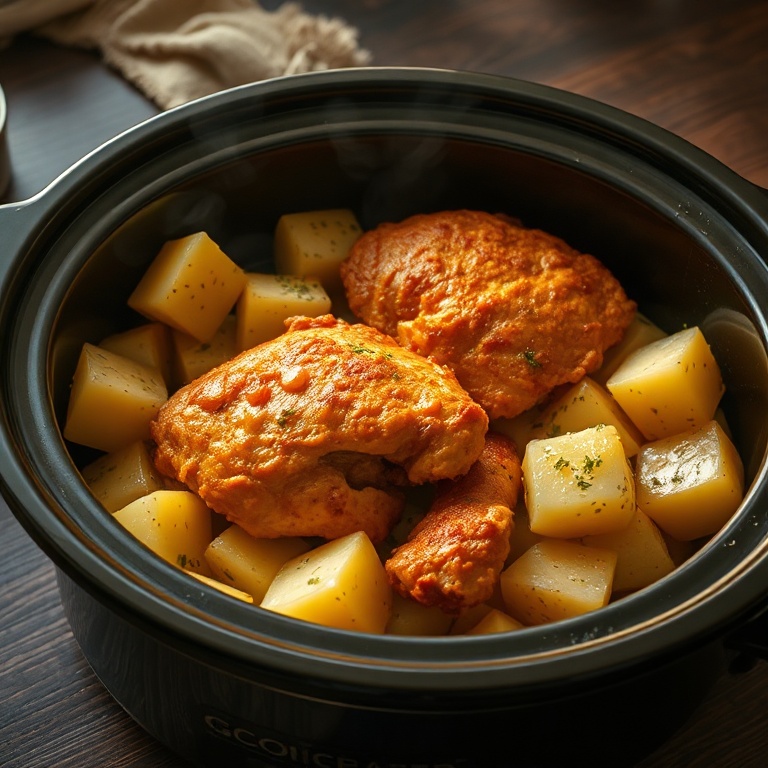 easy crockpot chicken and potatoes